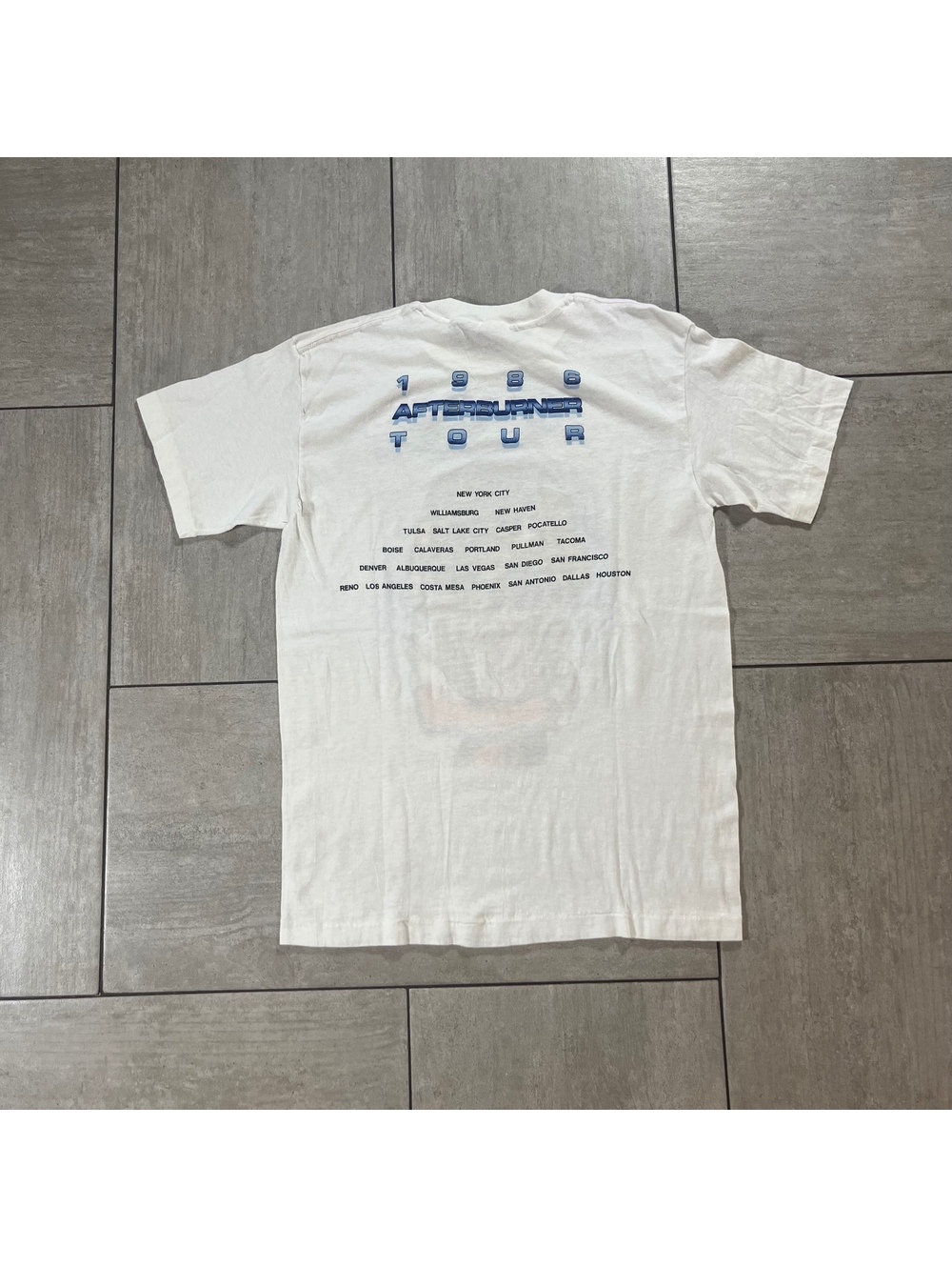 Vintage Spring Ford Afterburner Tour Band T-Shirt White Large - Picture 4 of 8